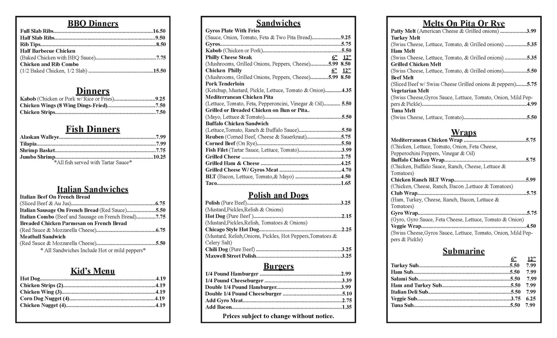 Menu - HIGHLAND GYROS